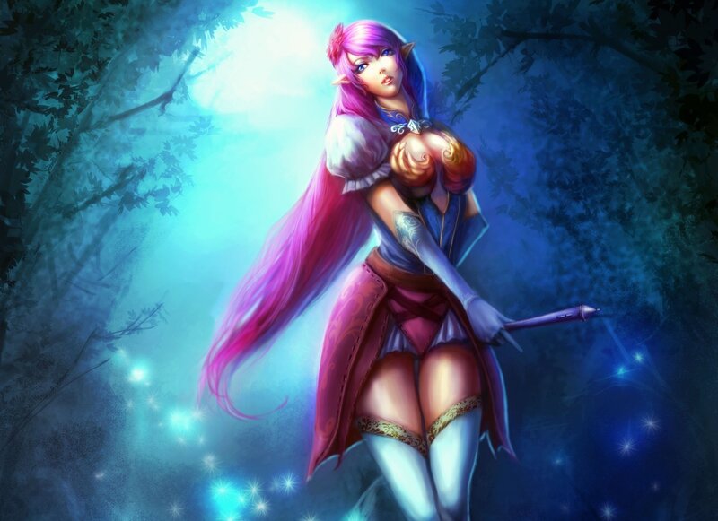 elf warrior in a mystical forest