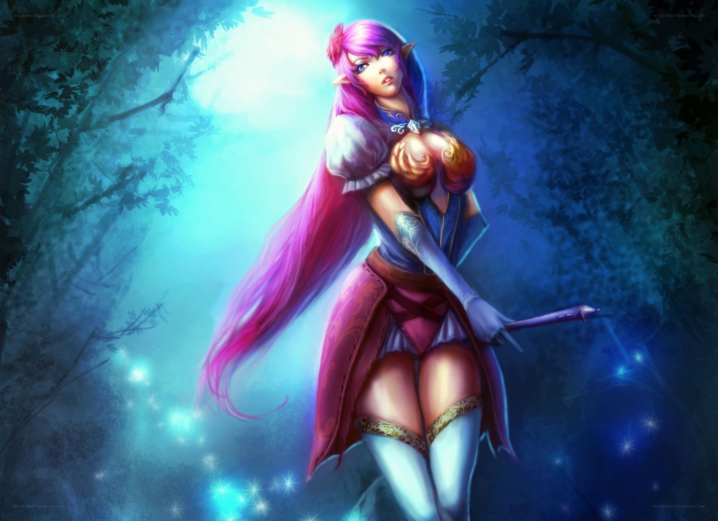 elf warrior in a mystical forest
