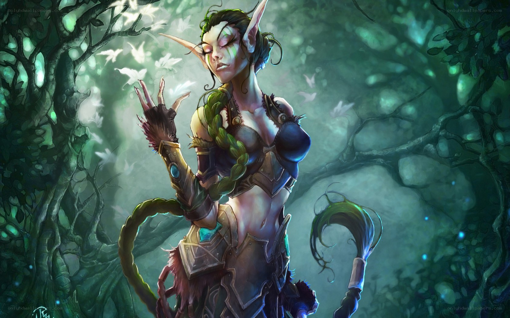 elf warrior in a mystical forest