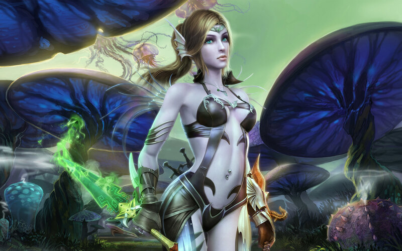 elf warrior in a mystical forest