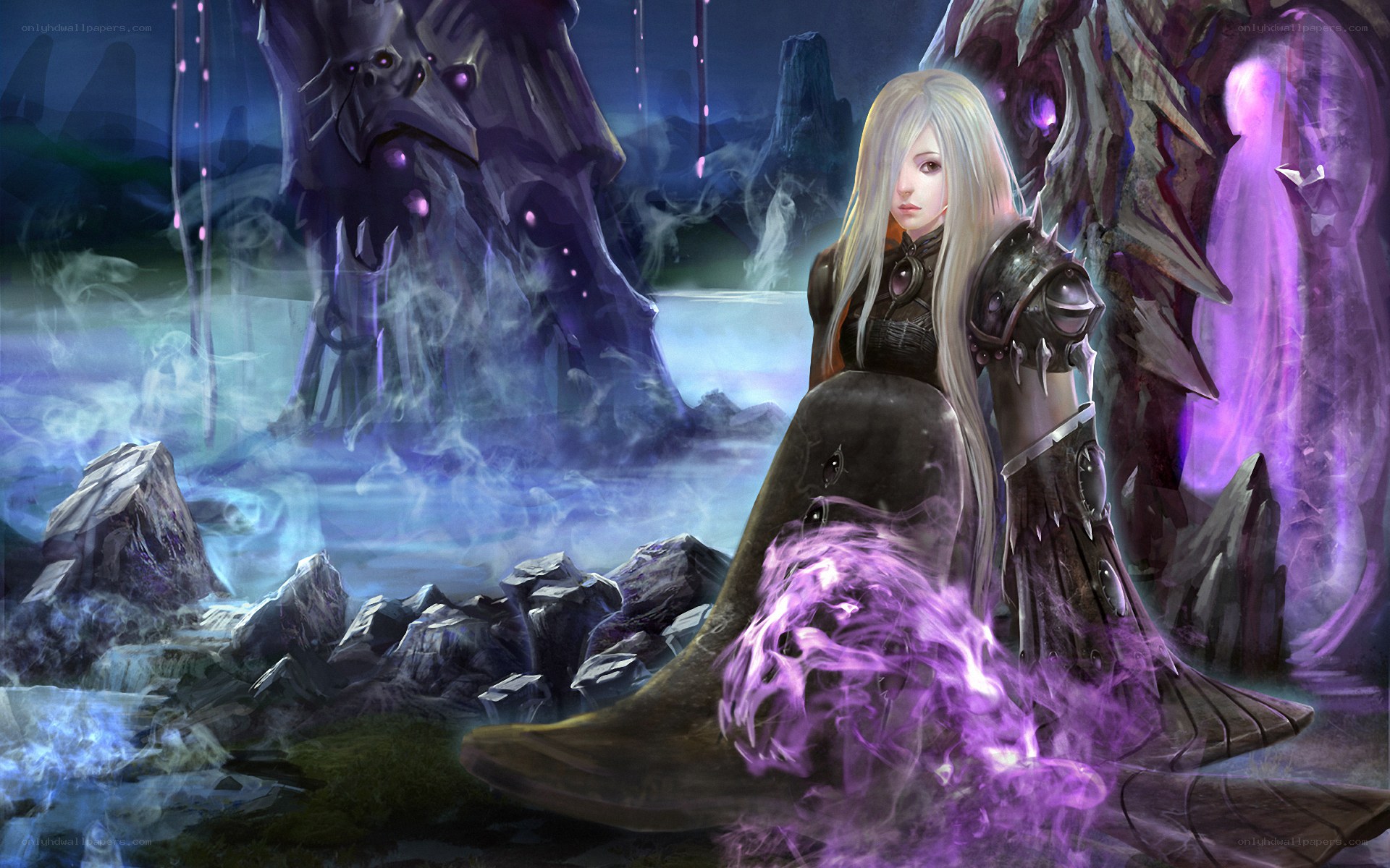 elf warrior in a mystical landscape
