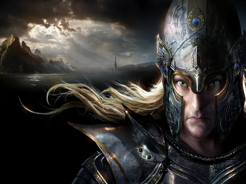 Elf Warrior in Armor — Gray