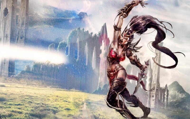 Elf Warrior in Battle — Brown