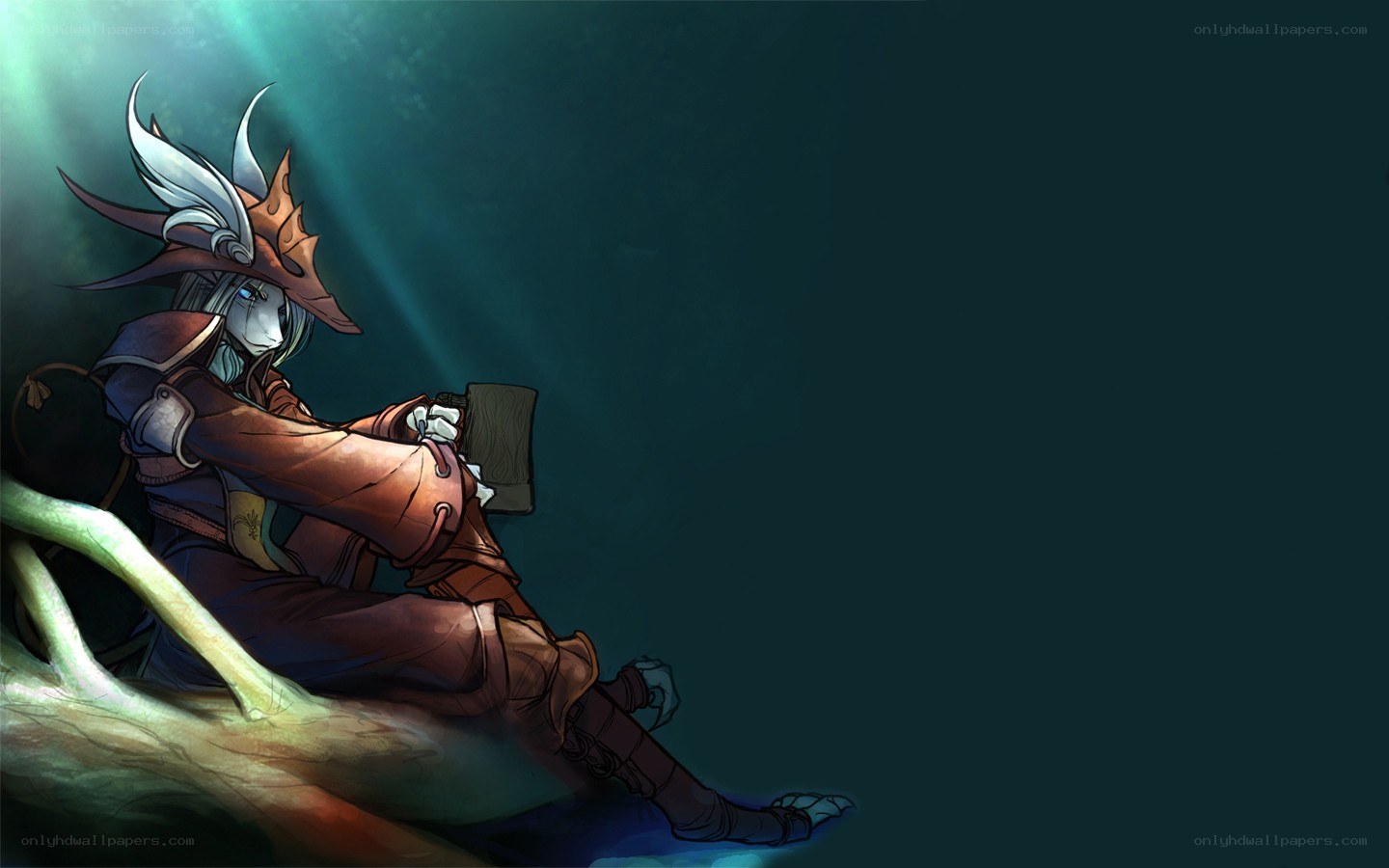 elf warrior in dark forest