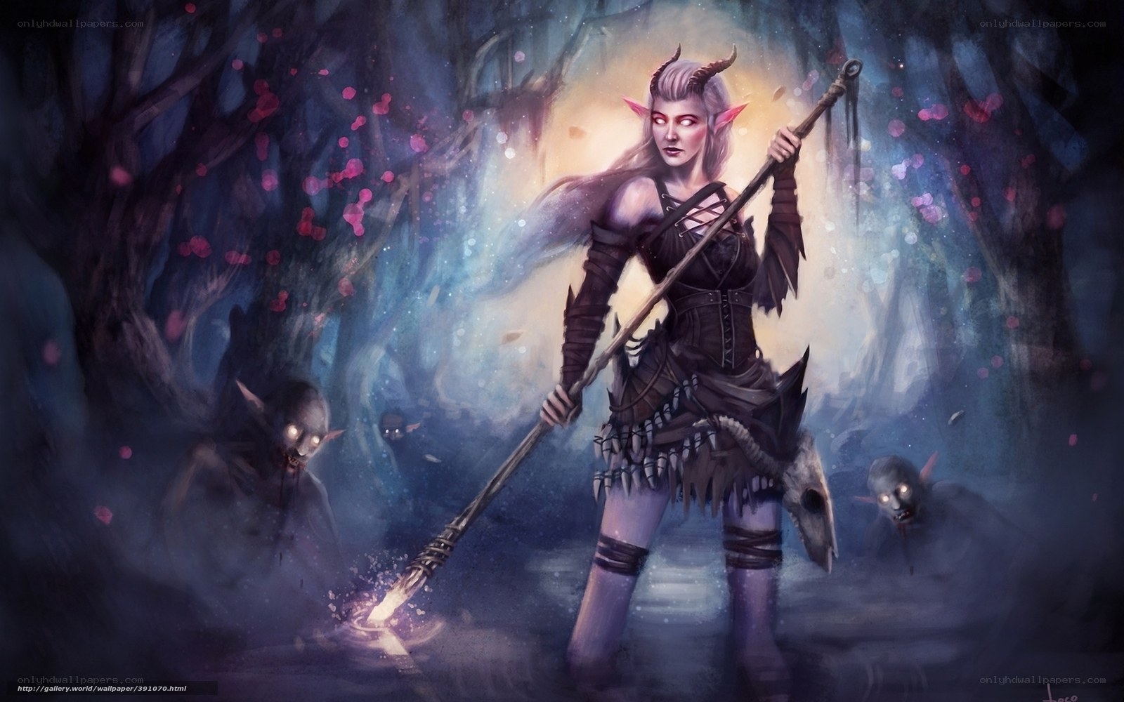 elf warrior in dark forest