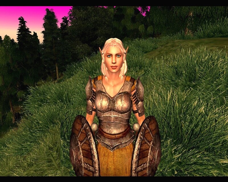 Elf Warrior in Field — Green, Serene