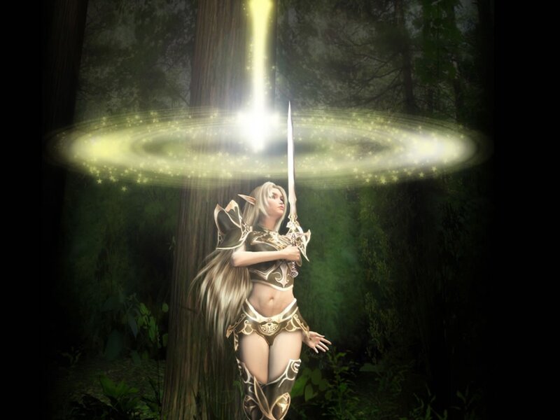 elf warrior in forest