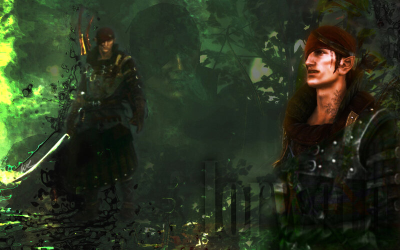 Elf Warrior in Forest — Green, Dark, Dramatic