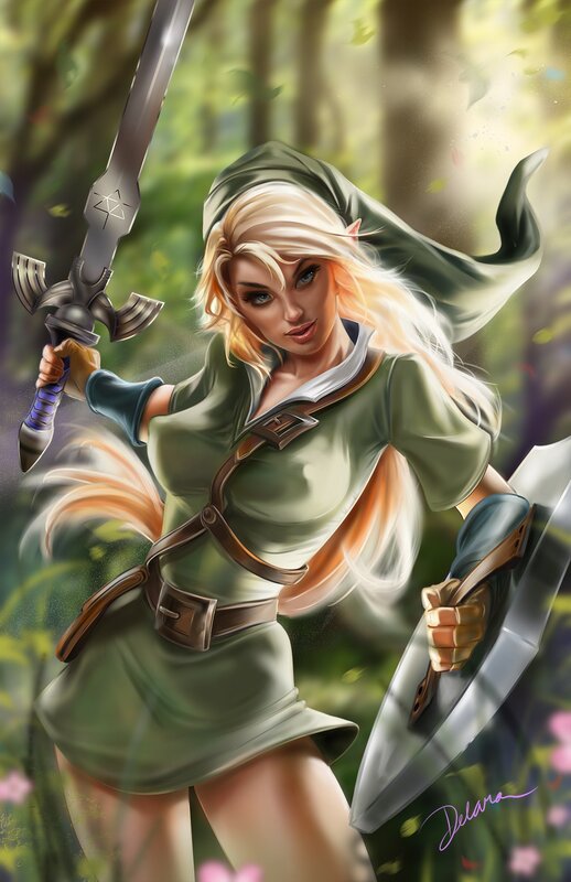 Elf Warrior in Forest — Green, Dramatic, Afternoon