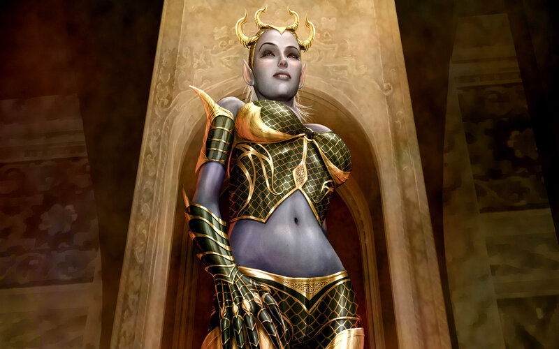 elf warrior in golden armor