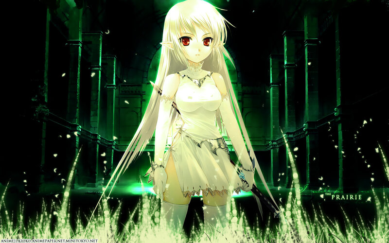 elf warrior in green ruins