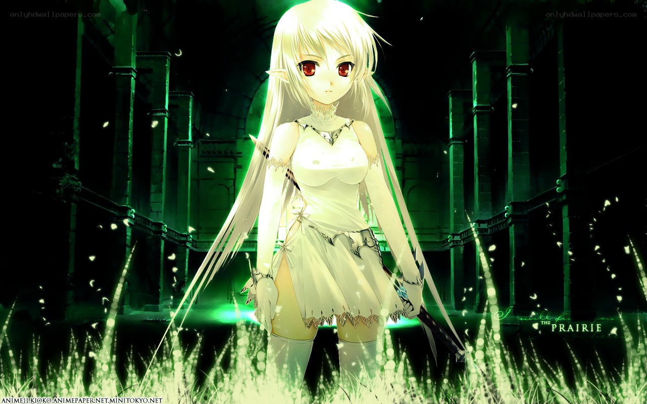 elf warrior in green ruins