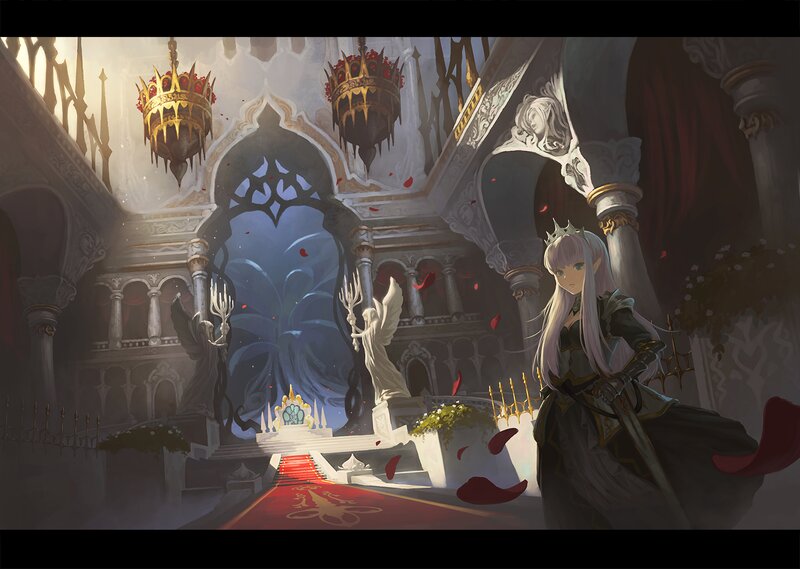 Elf Warrior in Hall