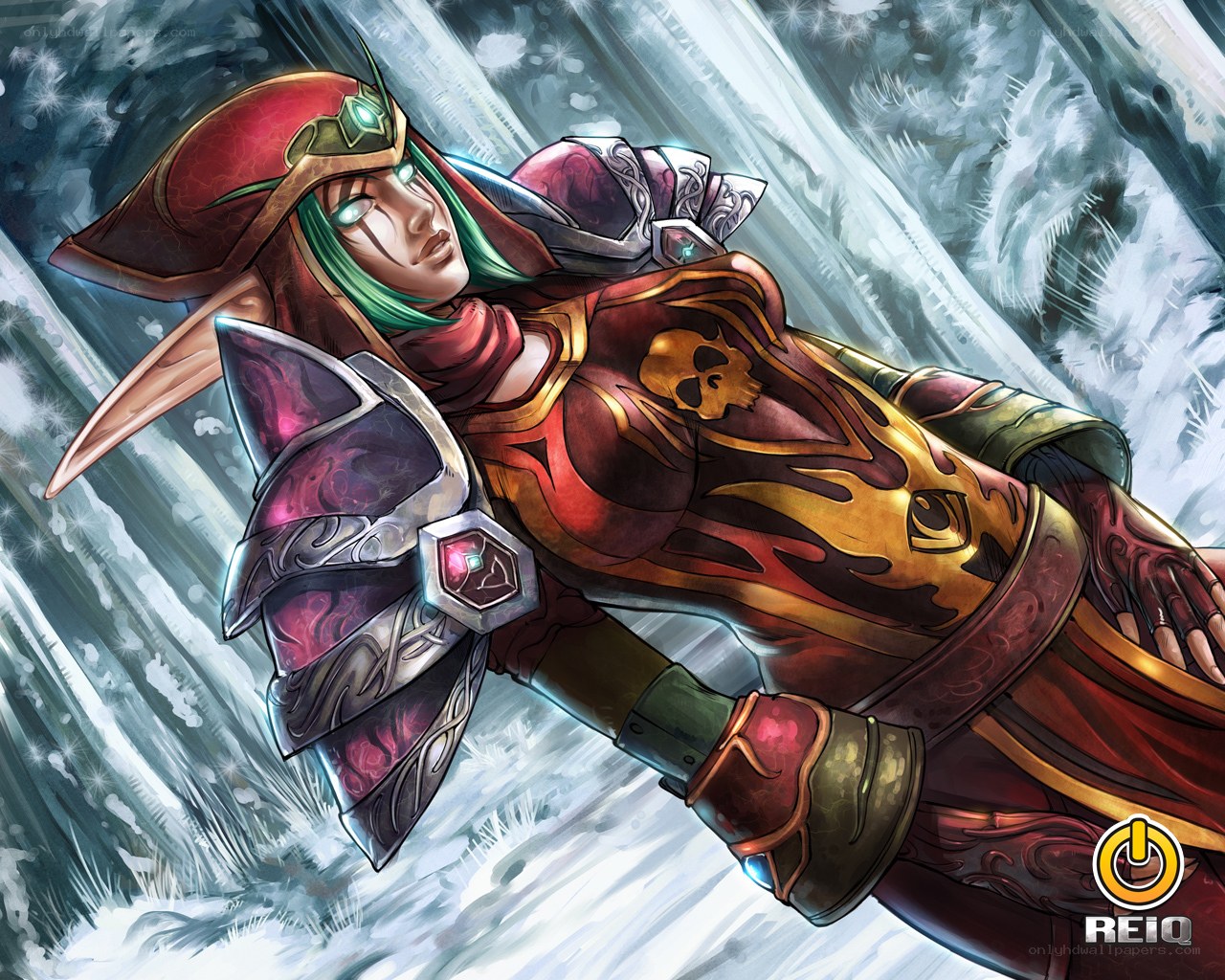 elf warrior in icy landscape