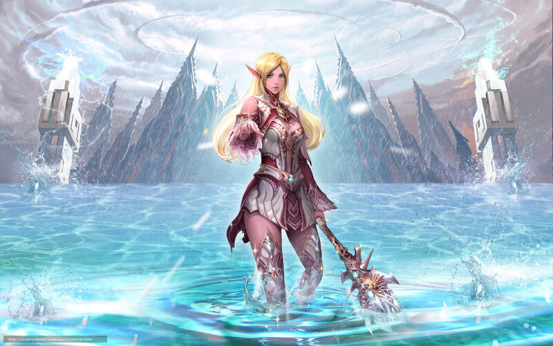 elf warrior in icy waters