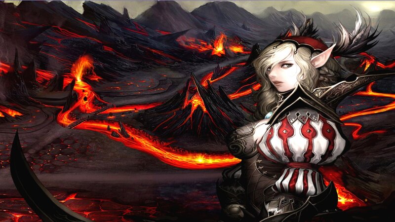 Elf Warrior in Lava Field