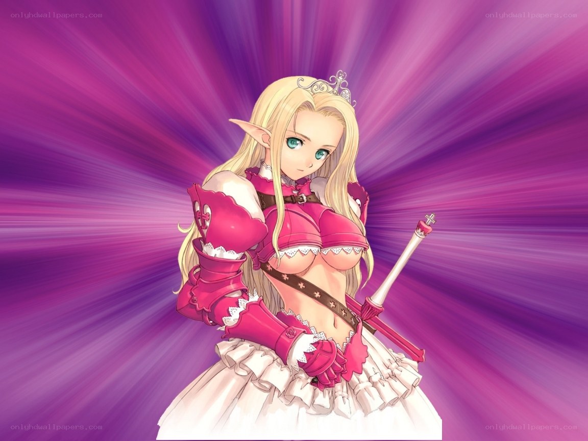 elf warrior in pink armor
