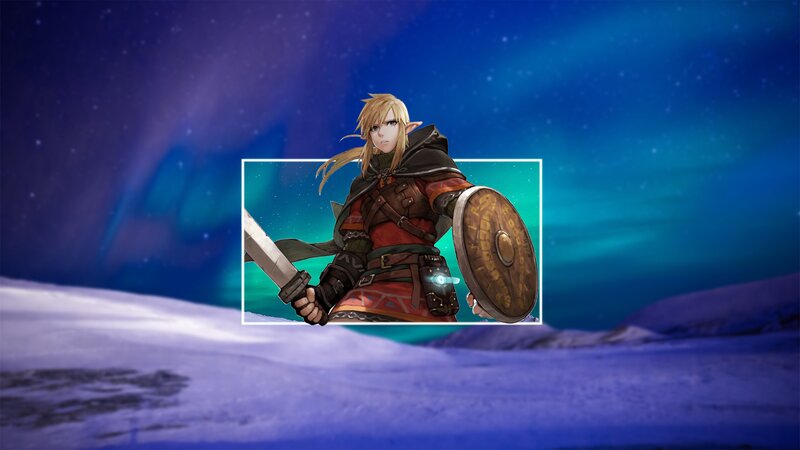 Elf Warrior in Snow — Blue, Dramatic, Night