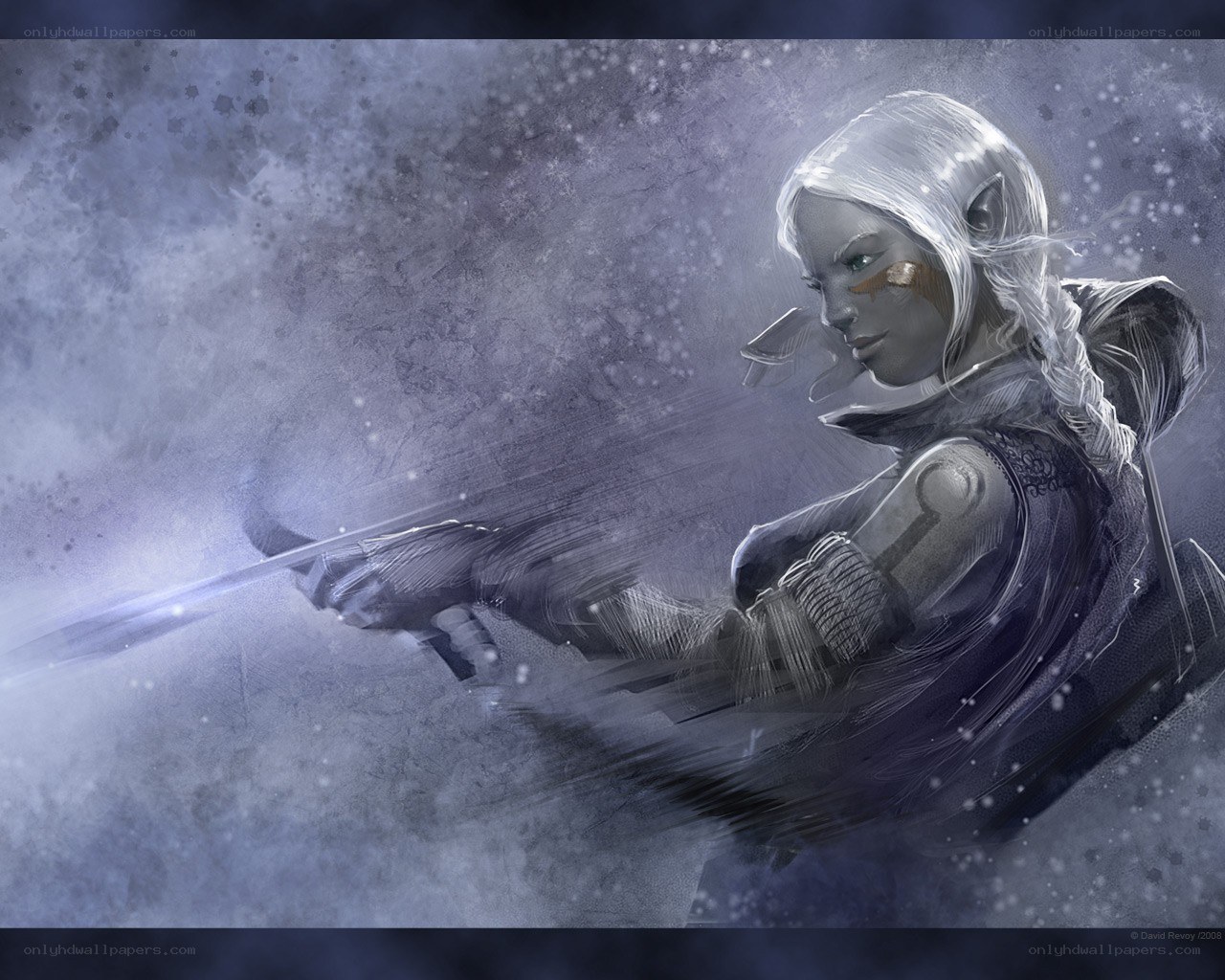 elf warrior in snowy battle