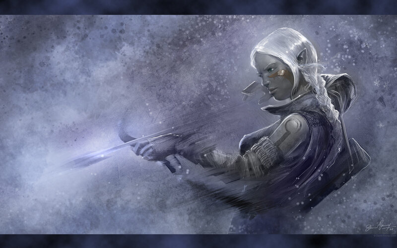 elf warrior in snowy battle