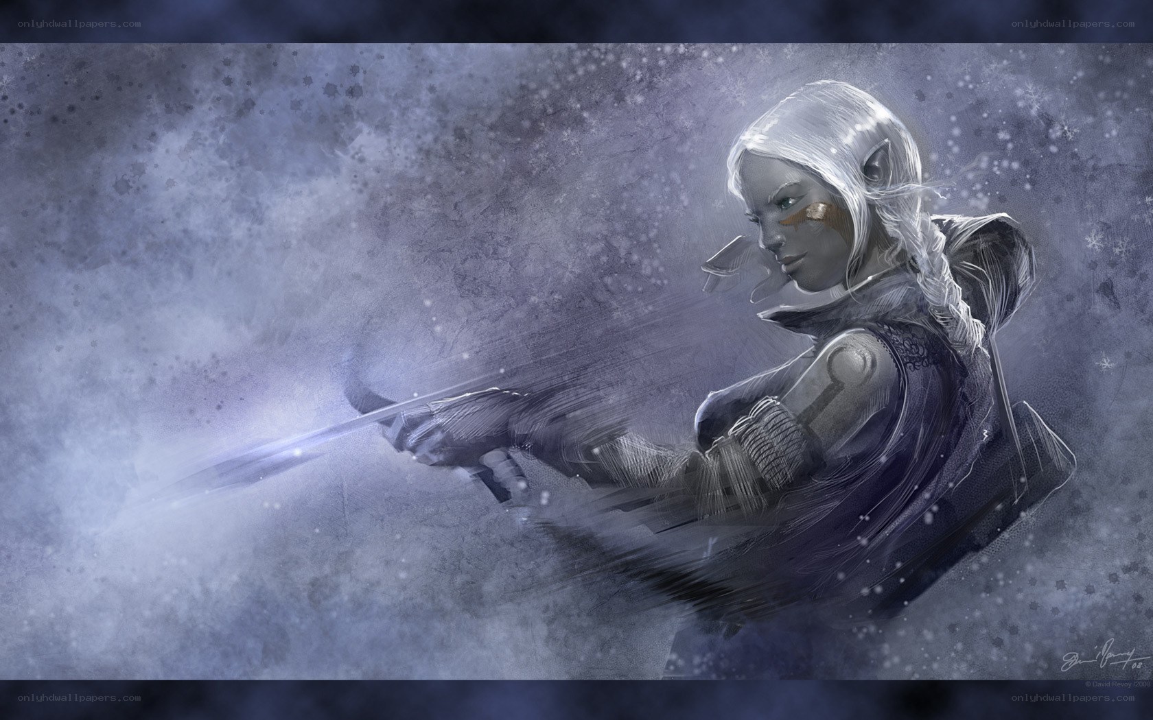 elf warrior in snowy battle