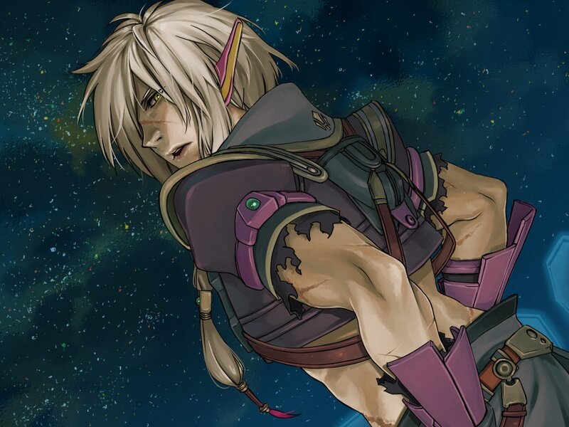 elf warrior in space