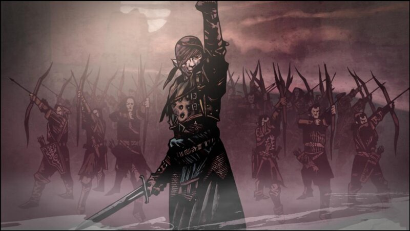 Elf Warrior Leading Army — Purple