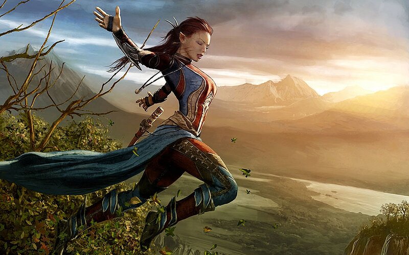 Elf Warrior Leaping