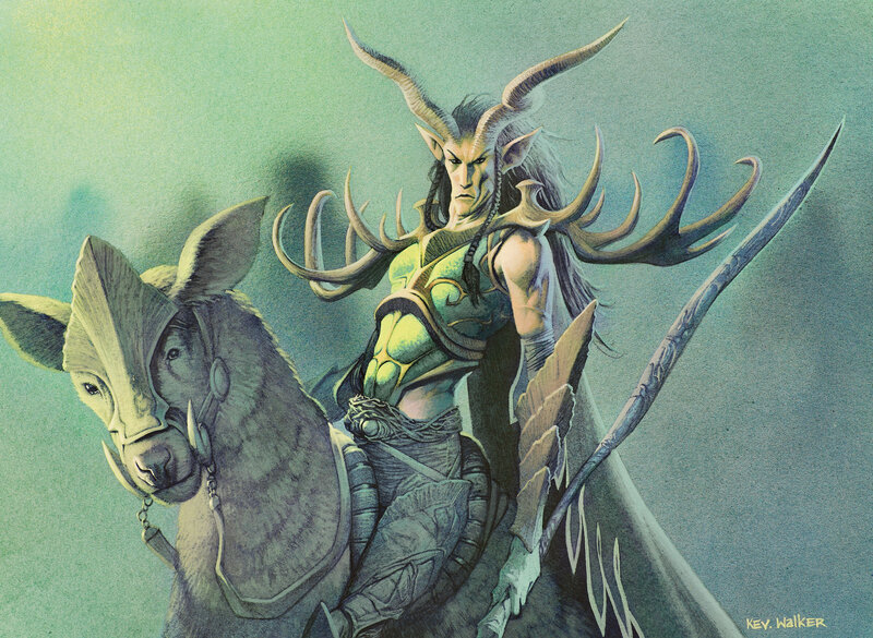 elf warrior on a mount