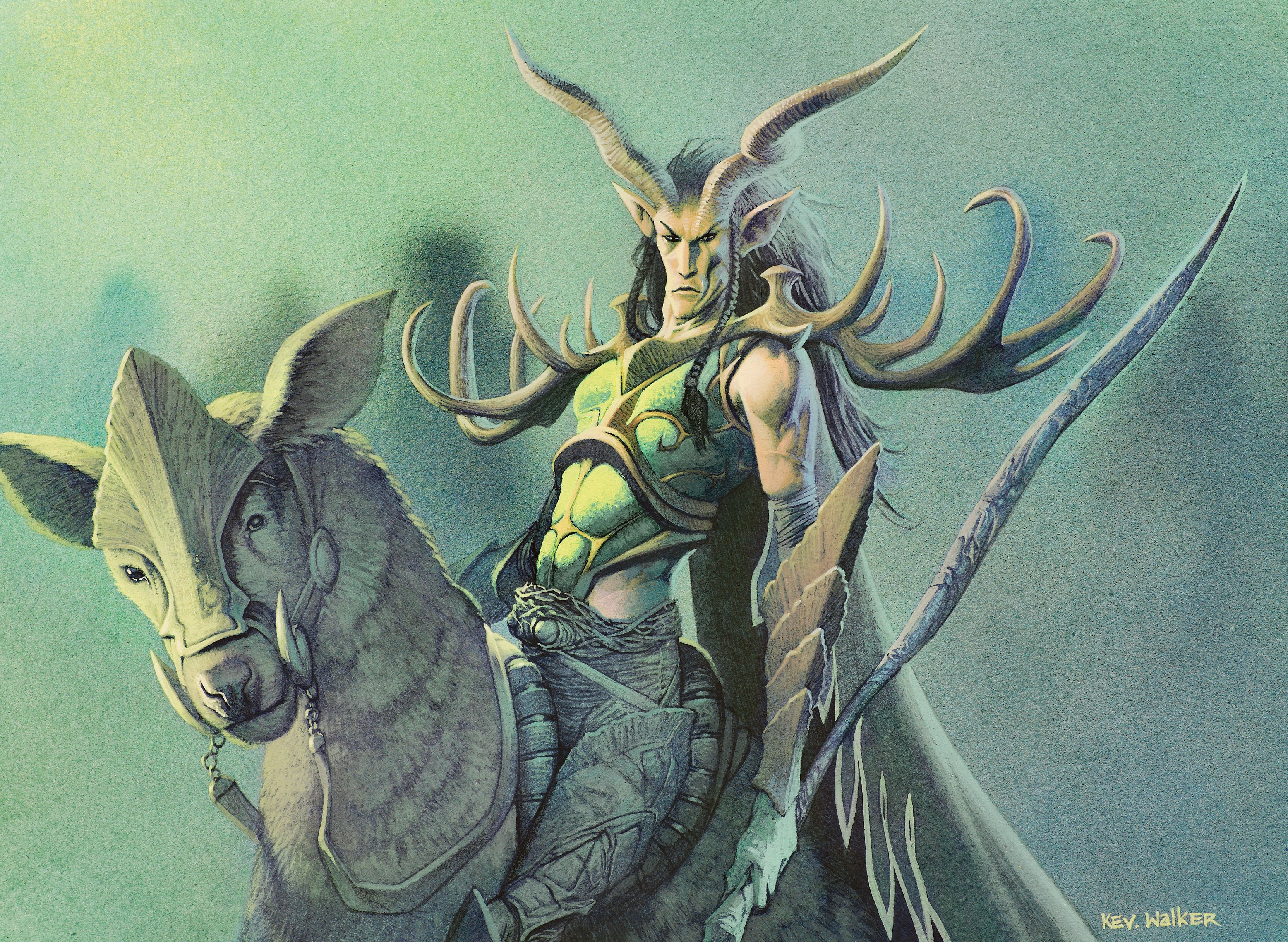 elf warrior on a mount