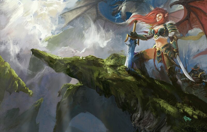 Elf Warrior on Cliff