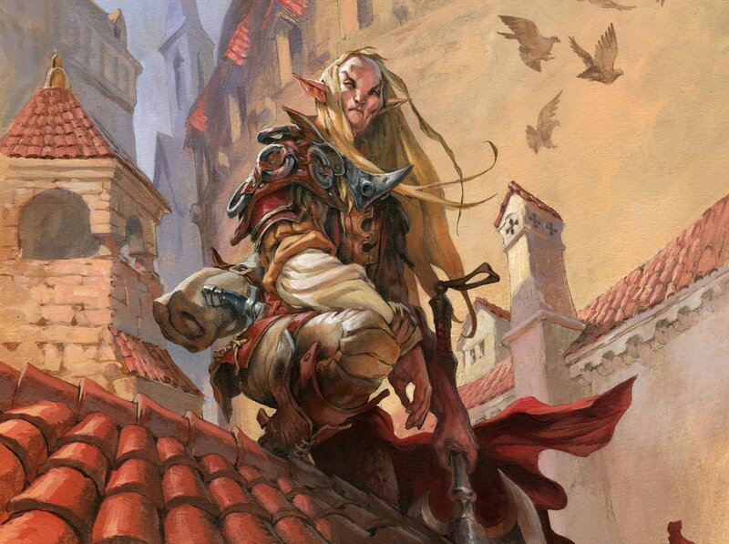 Elf Warrior on Rooftop