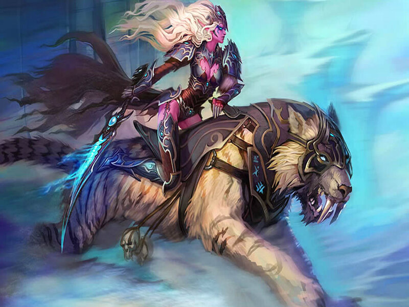 Elf Warrior on Saber-toothed Cat
