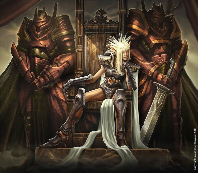 Elf Warrior on Throne
