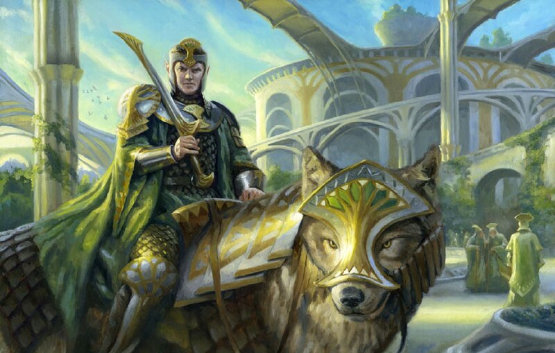 Elf Warrior on Wolf
