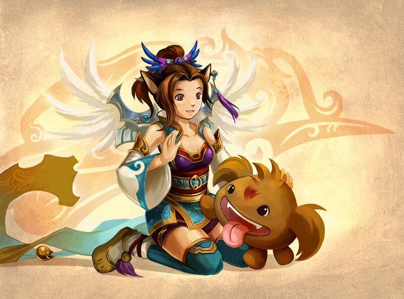 elf warrior with a pet