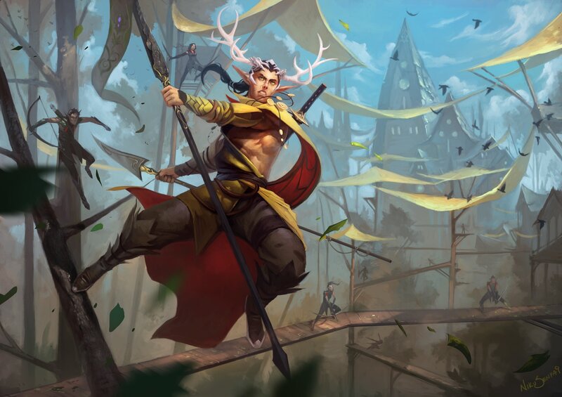 Elf Warrior with Antlers
