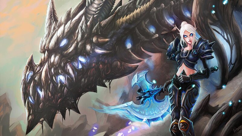 Elf Warrior with Axe — Blue
