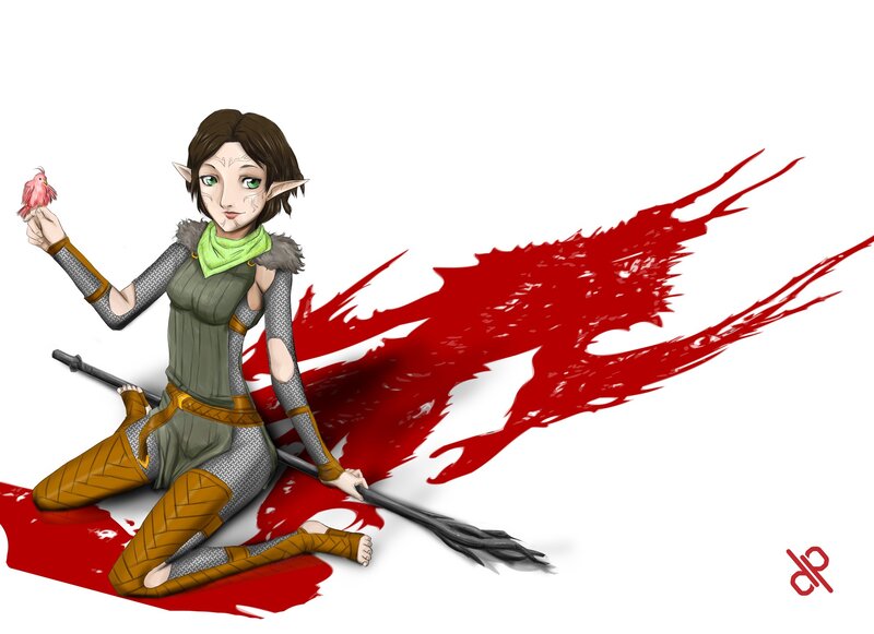 elf warrior with bird