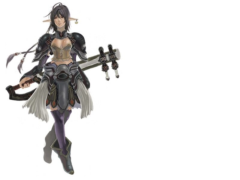 Elf Warrior with Bow — Black