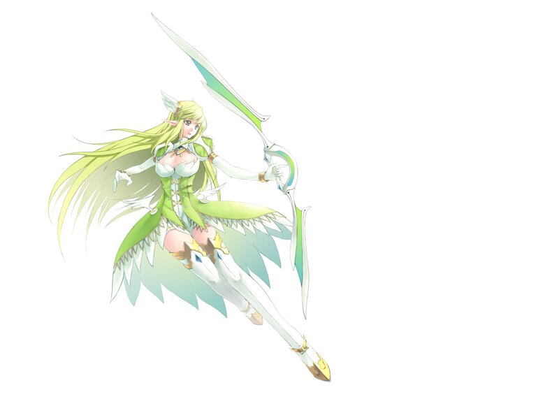 Elf Warrior with Bow — Green