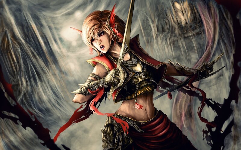 Elf Warrior with Bow — Red