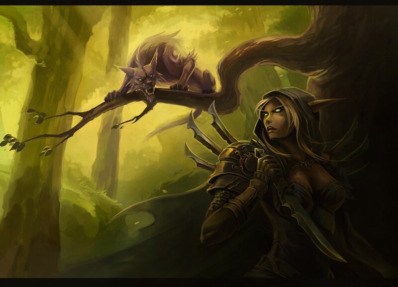 Elf Warrior with Cat
