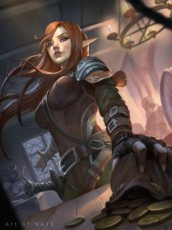 Elf Warrior with Coins