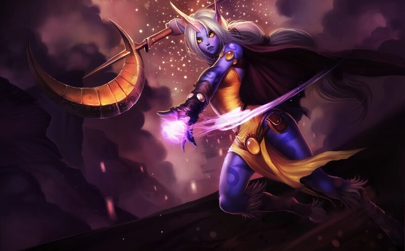 elf warrior with crescent blade