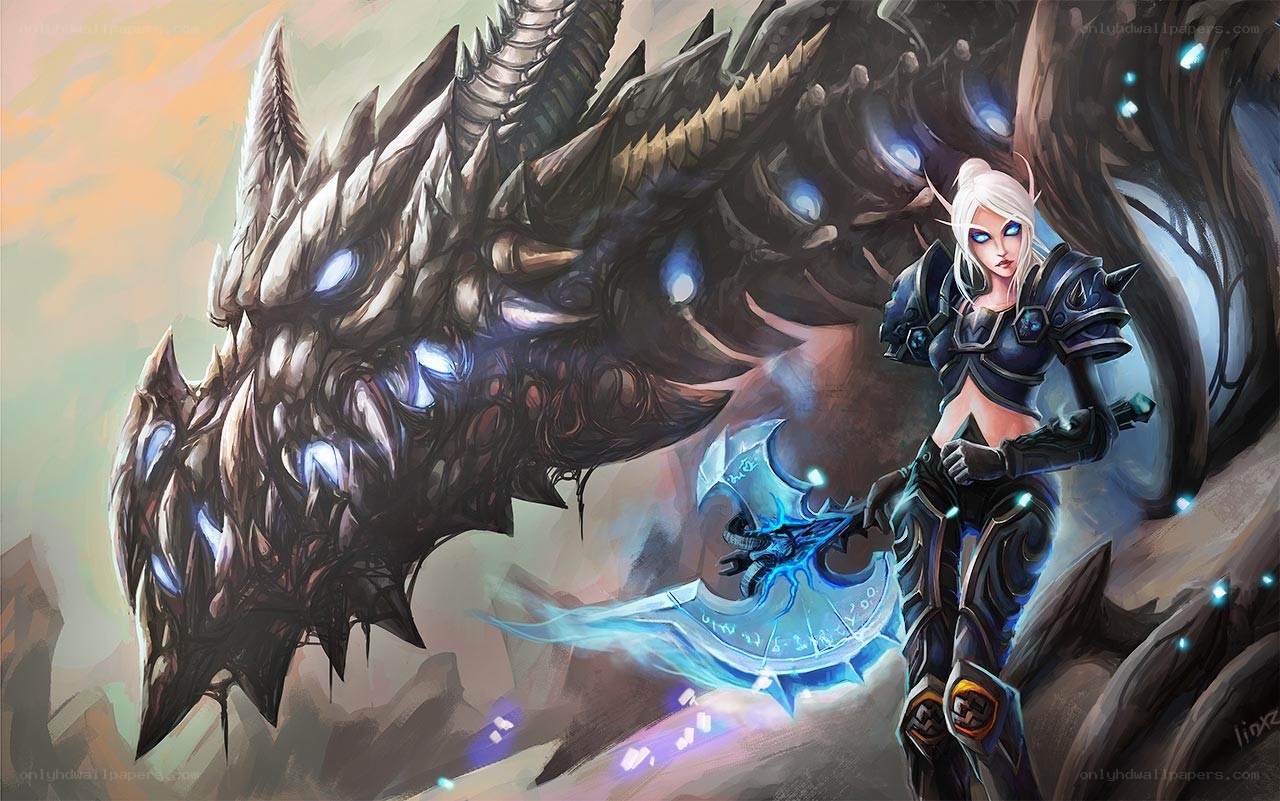 elf warrior with dragon