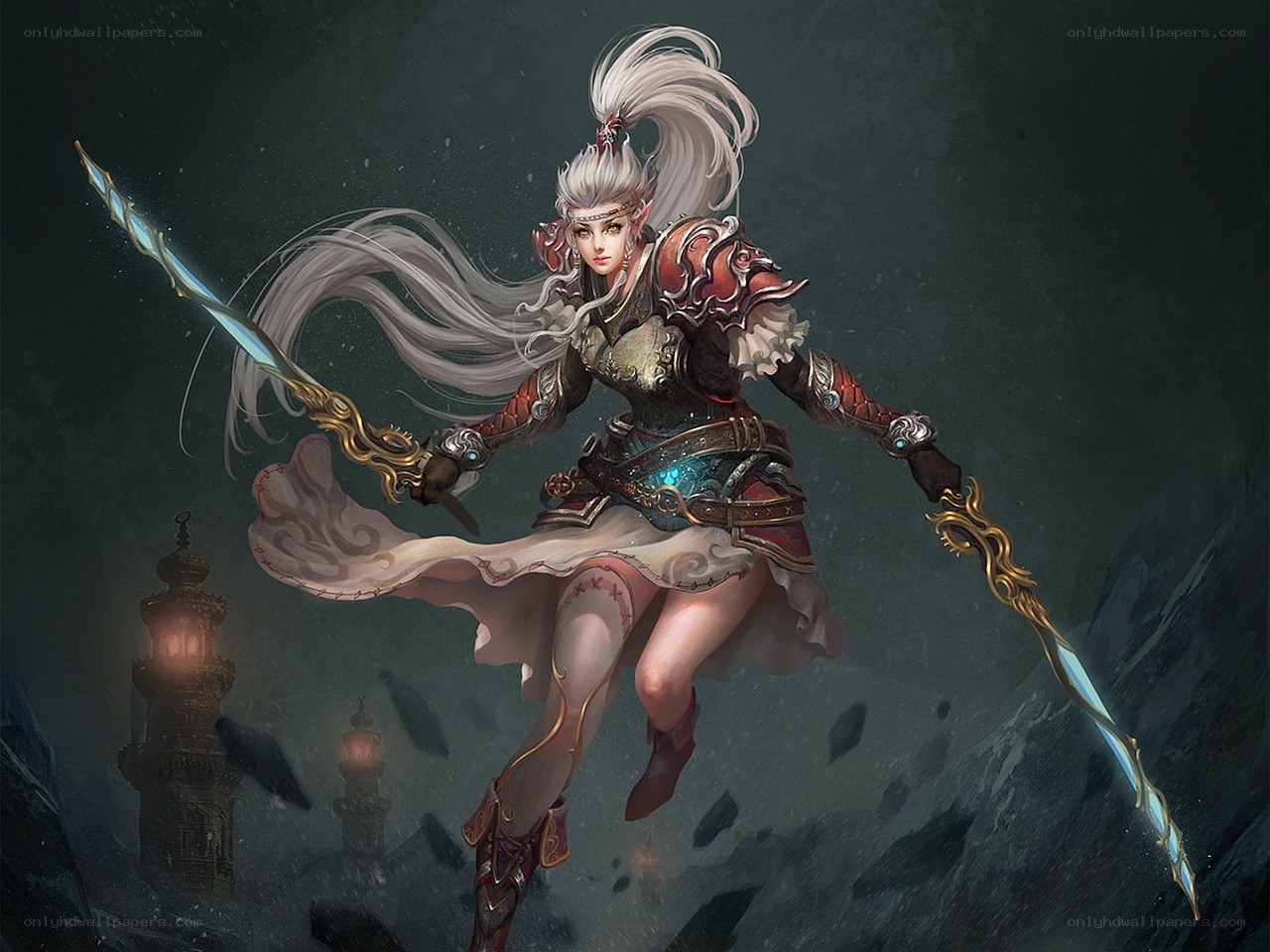 elf warrior with dual blades