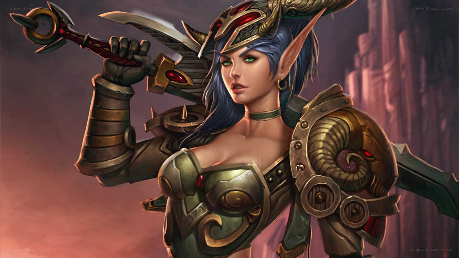 elf warrior with dual blades