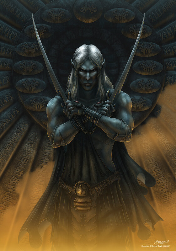 elf warrior with dual swords