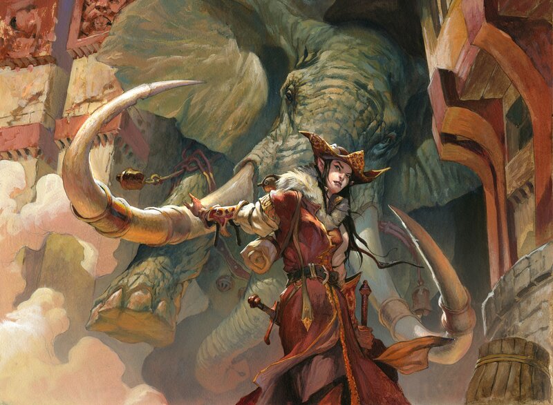 Elf Warrior with Elephant